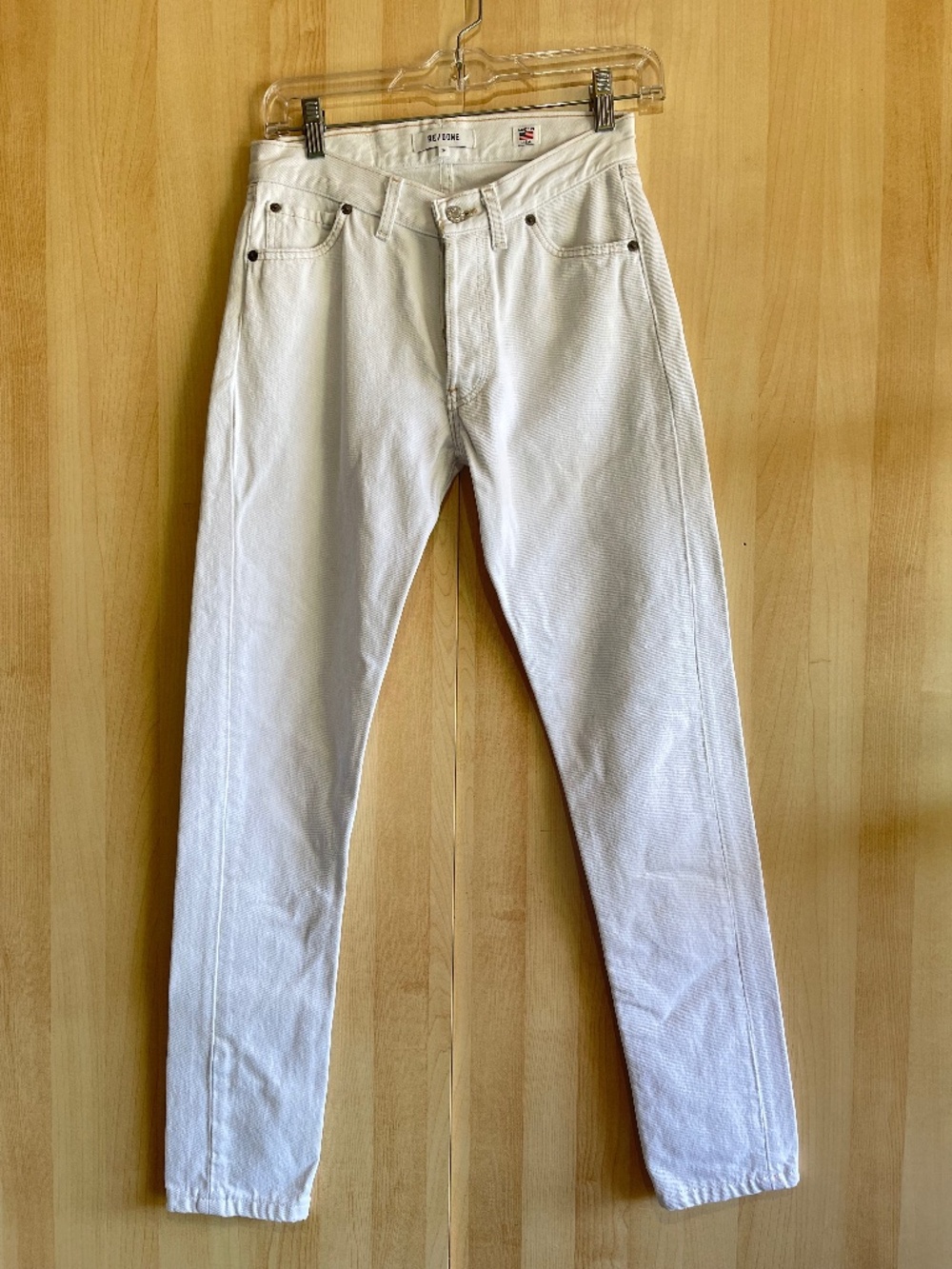 Re/Done White High-Rise Straight Jeans